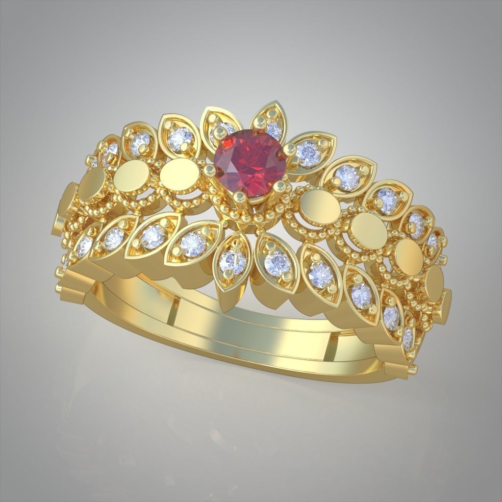 Diamond ring 0455 3D printable model 8 3D print model_1