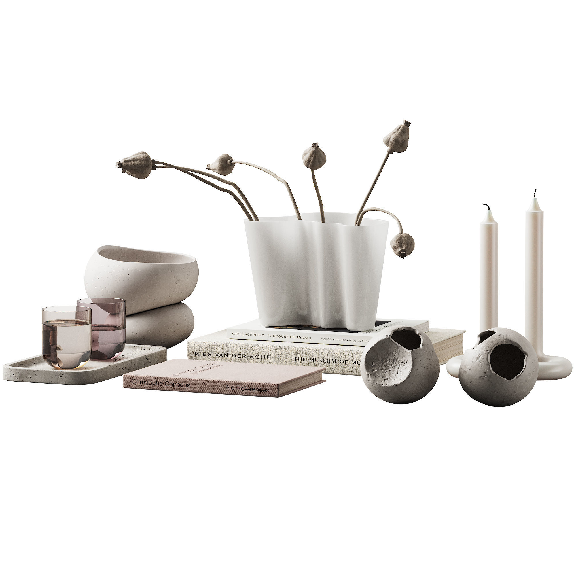 370 decorative set 038 cracked spheres and dried poppy seeds 3D model_7