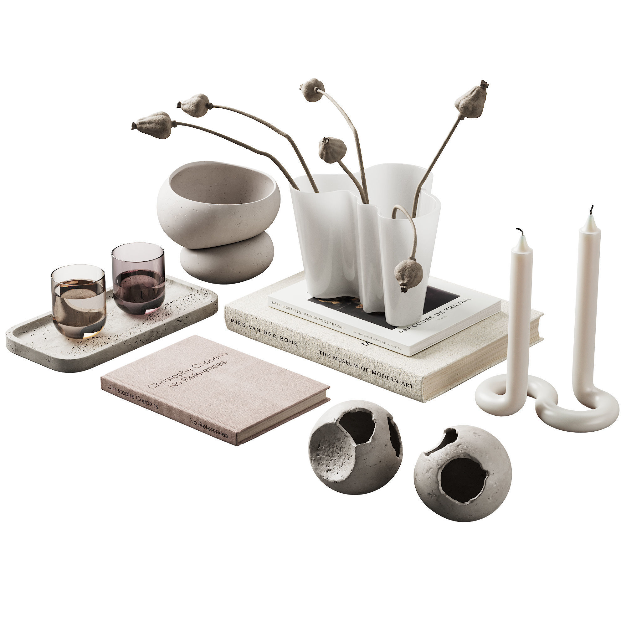 370 decorative set 038 cracked spheres and dried poppy seeds 3D model_5