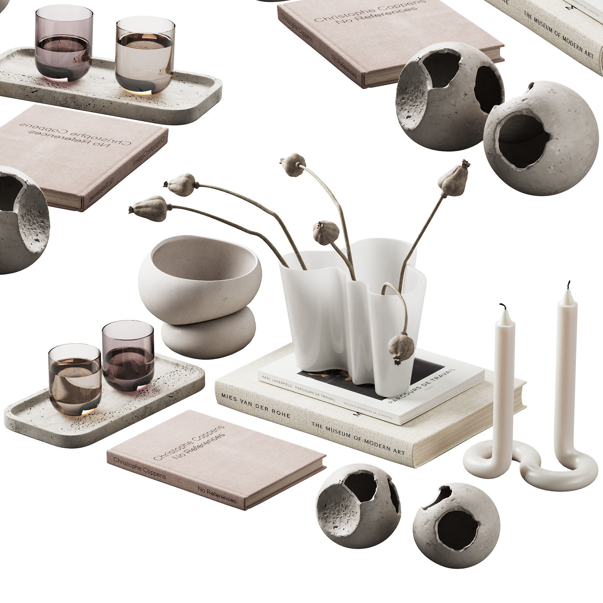 370 decorative set 038 cracked spheres and dried poppy seeds 3D model_2