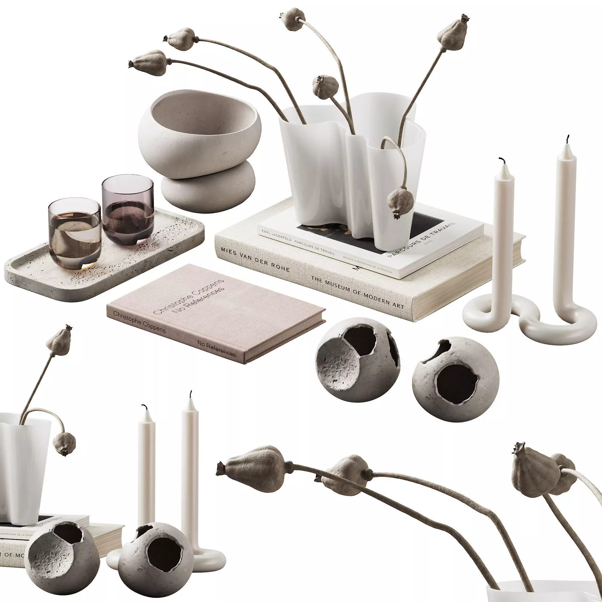 370 decorative set 038 cracked spheres and dried poppy seeds 3D model_0