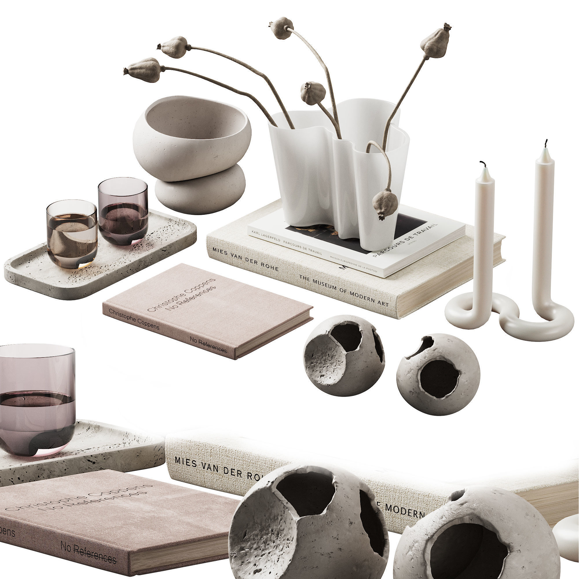 370 decorative set 038 cracked spheres and dried poppy seeds 3D model_1