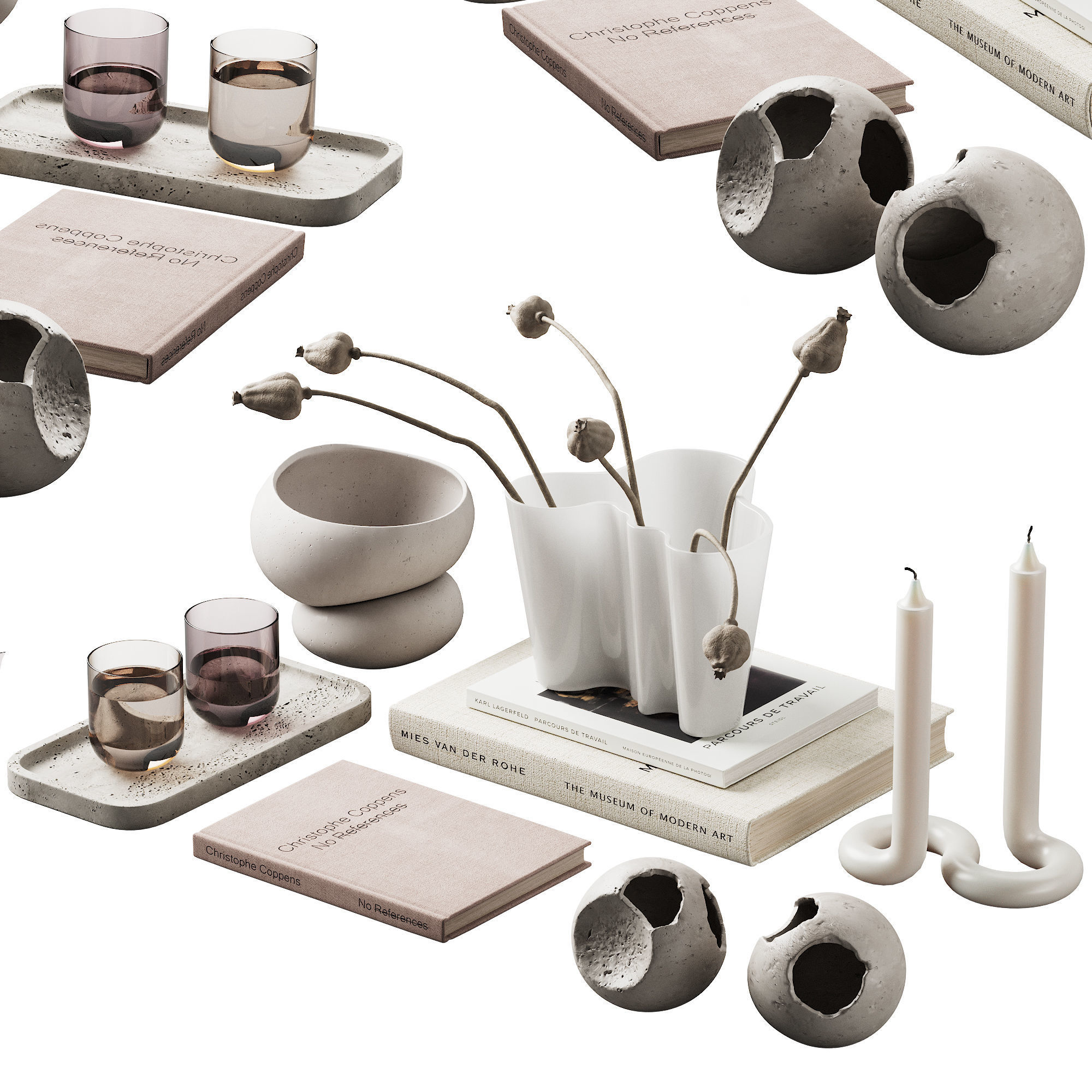 370 decorative set 038 cracked spheres and dried poppy seeds 3D model_3