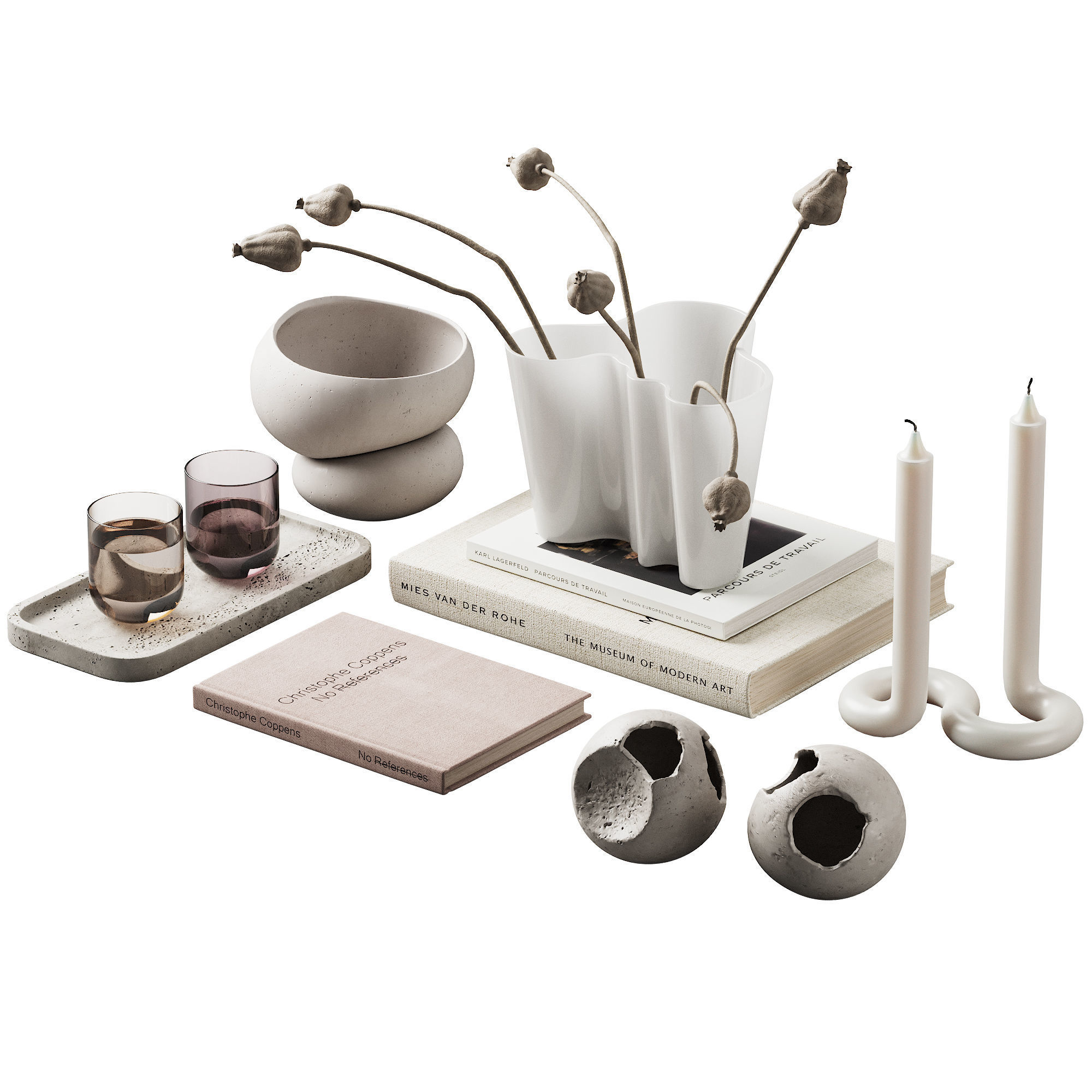 370 decorative set 038 cracked spheres and dried poppy seeds 3D model_6