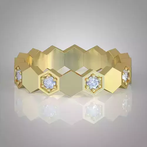 Diamond ring 0458 3D printable model 11