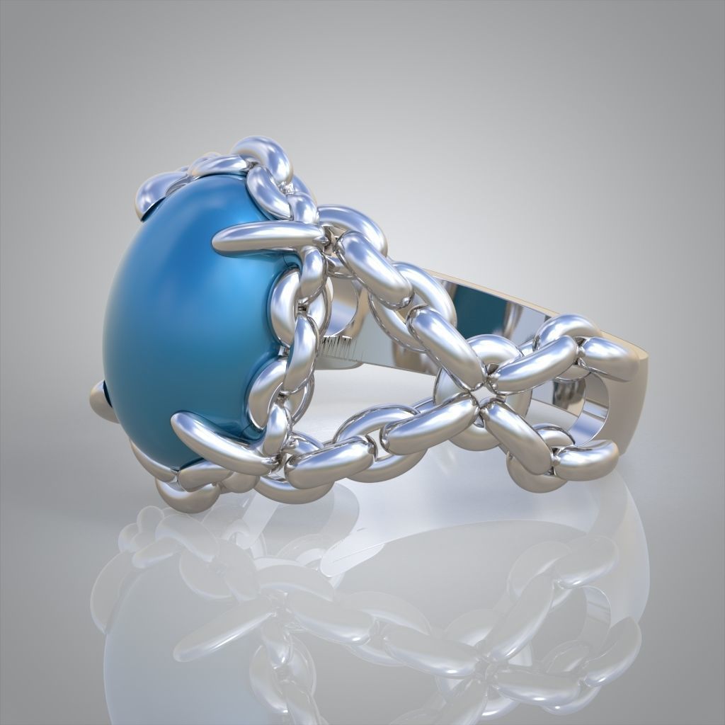 Diamond ring 0460 3D printable model 13 3D print model_10