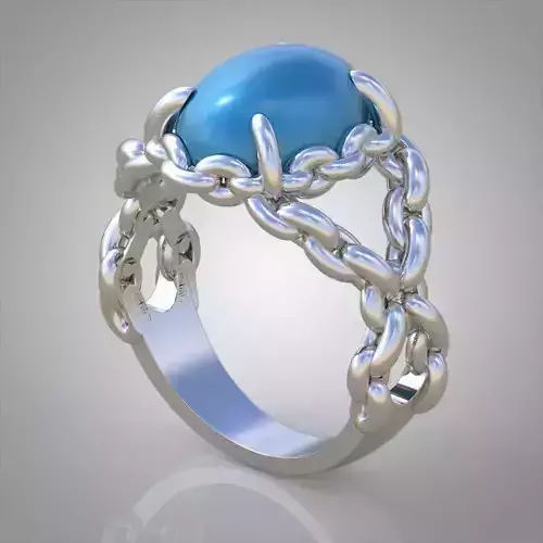 Diamond ring 0460 3D printable model 13
