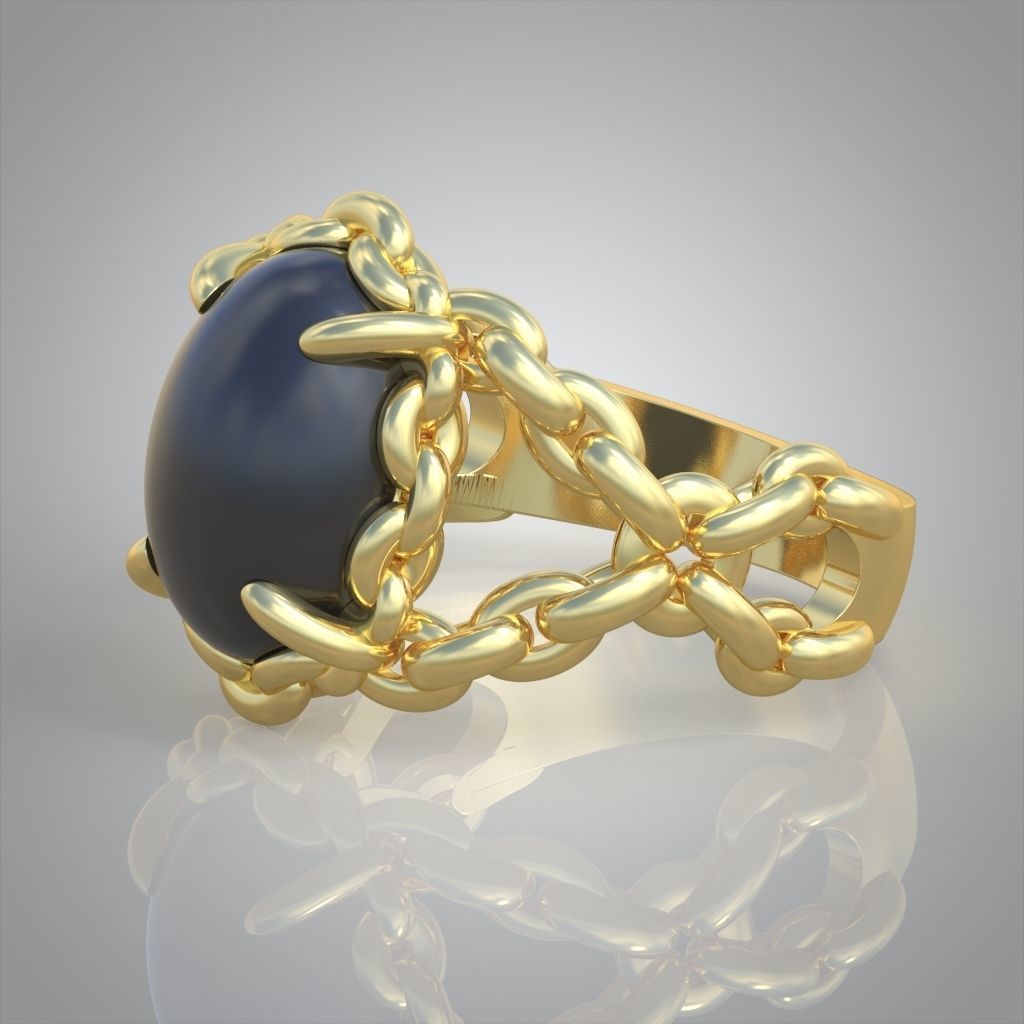 Diamond ring 0460 3D printable model 13 3D print model_9
