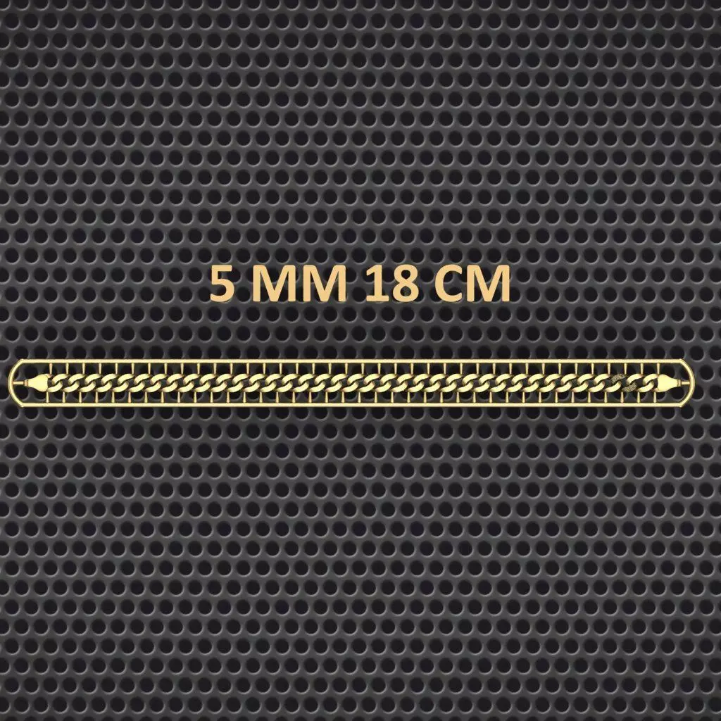 5 MM 18 CM CUBAN LINK CHAIN FOR BRACELET OR NECKLACE 3D print model_0