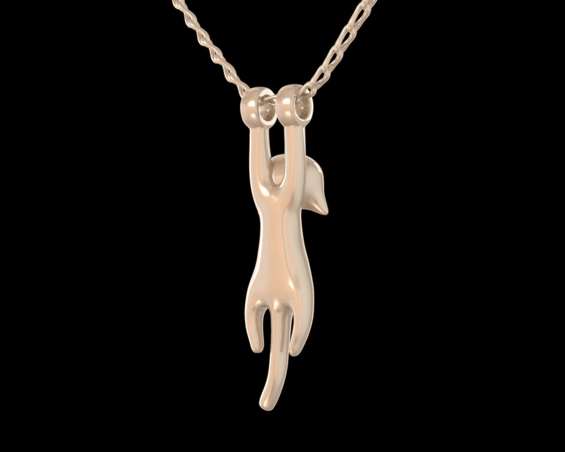 Hanging Cat Pendant 3D print model_8
