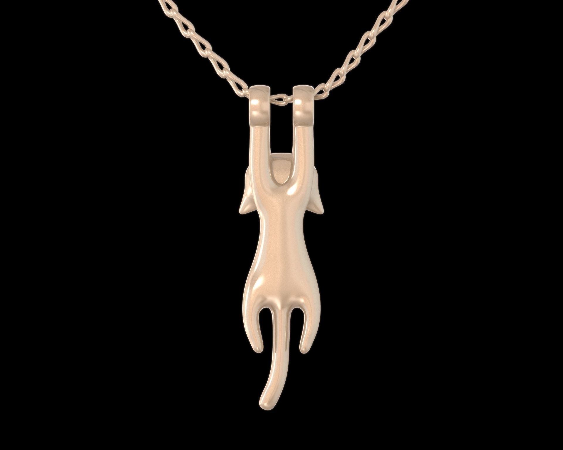 Hanging Cat Pendant 3D print model_7