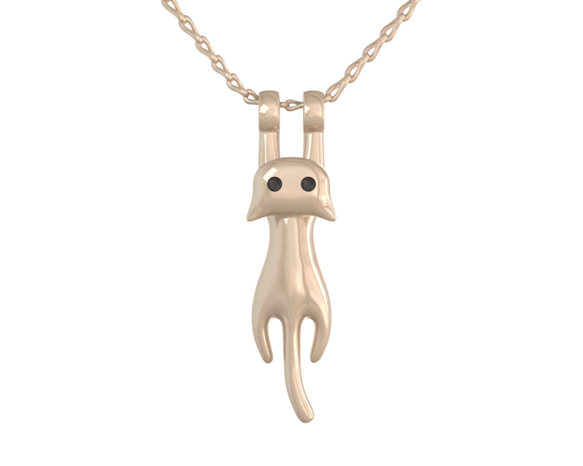 Hanging Cat Pendant 3D print model_12