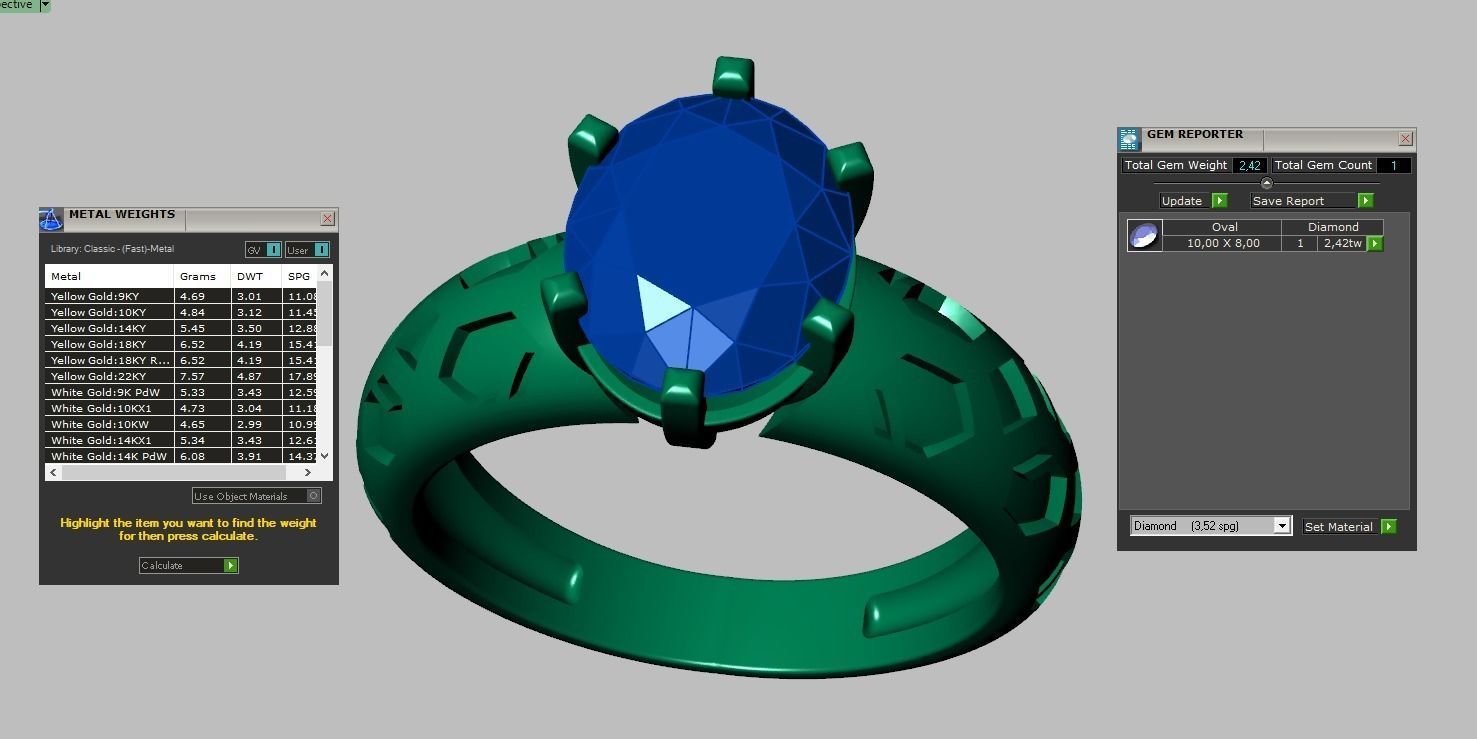 Diamond ring 0466 3D printable model 7 3D print model_15