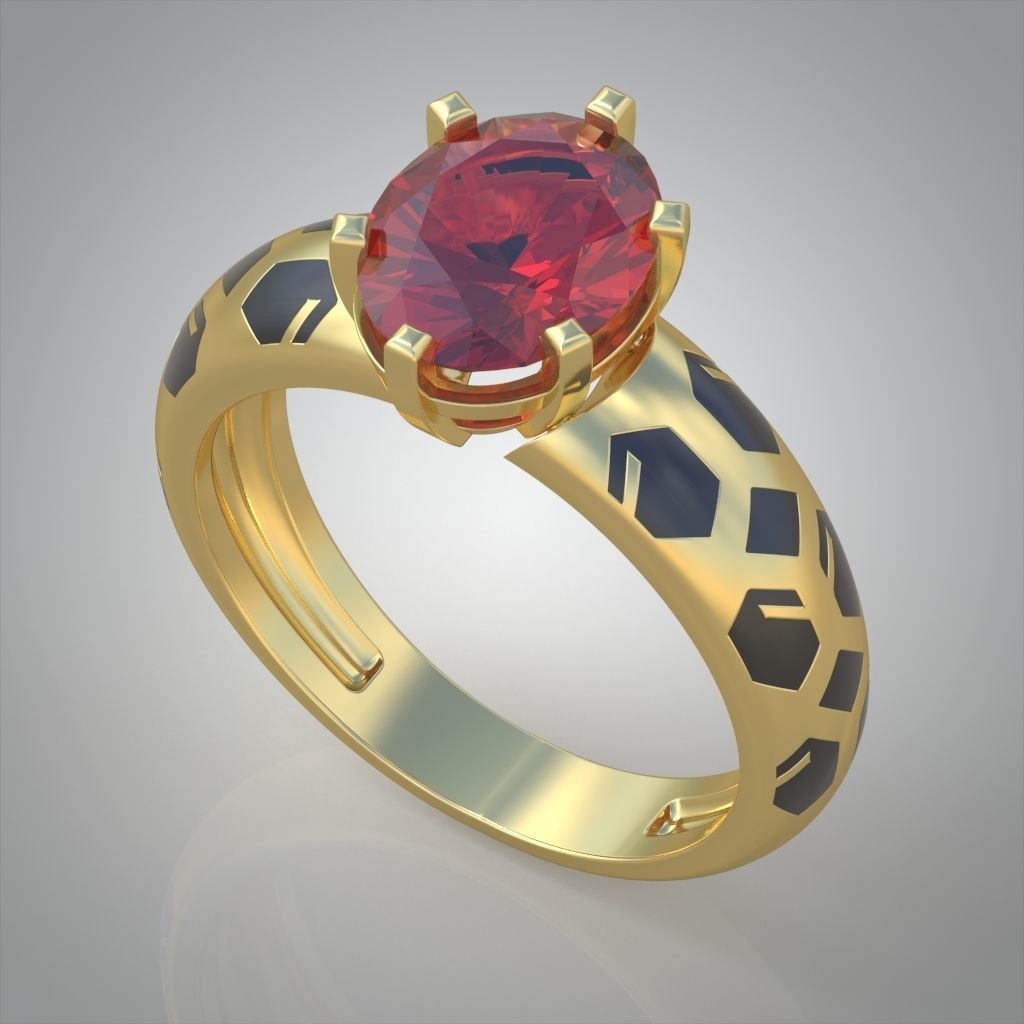 Diamond ring 0466 3D printable model 7 3D print model_6