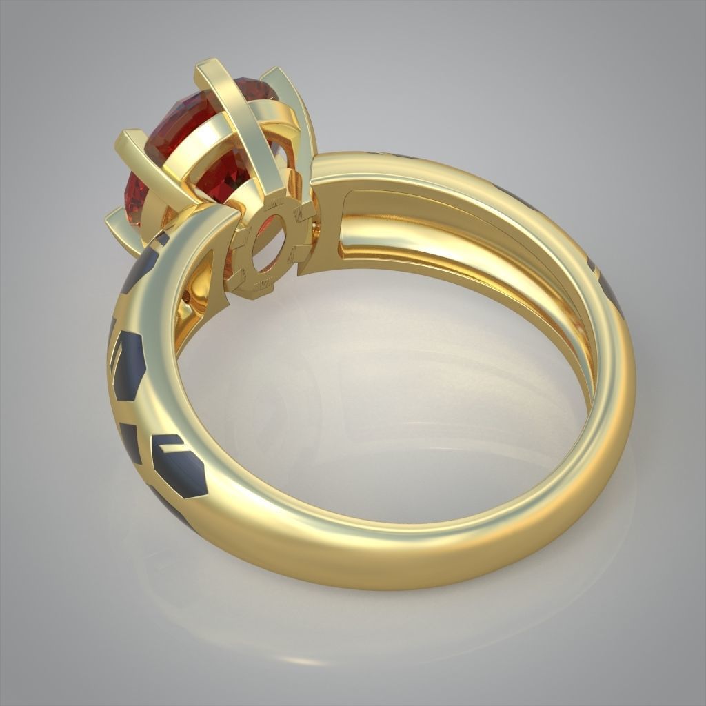 Diamond ring 0466 3D printable model 7 3D print model_11