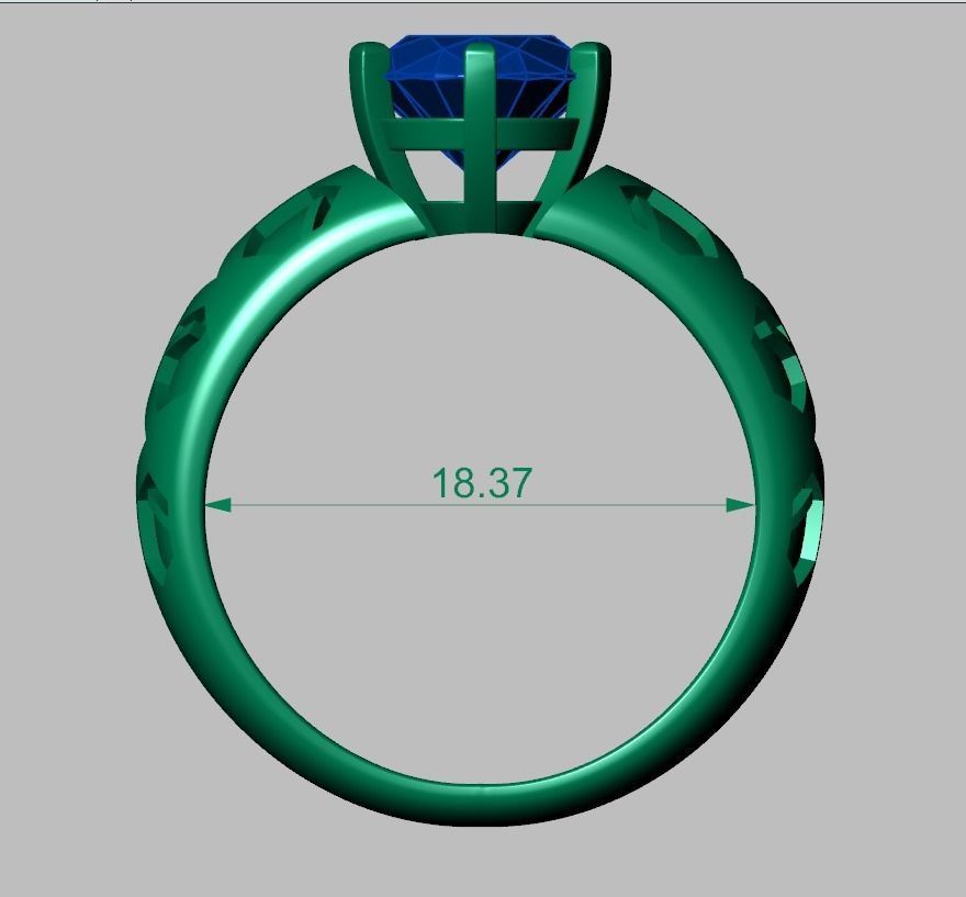 Diamond ring 0466 3D printable model 7 3D print model_12