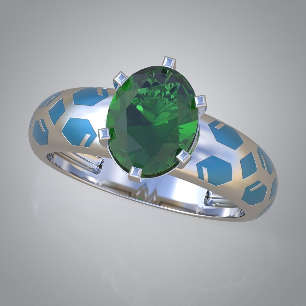 Diamond ring 0466 3D printable model 7 3D print model_4