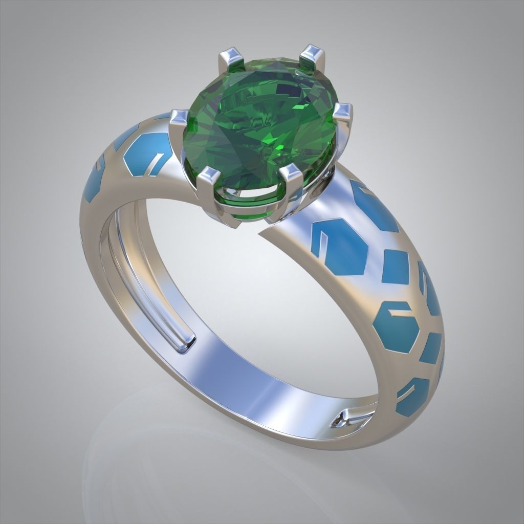 Diamond ring 0466 3D printable model 7 3D print model_5