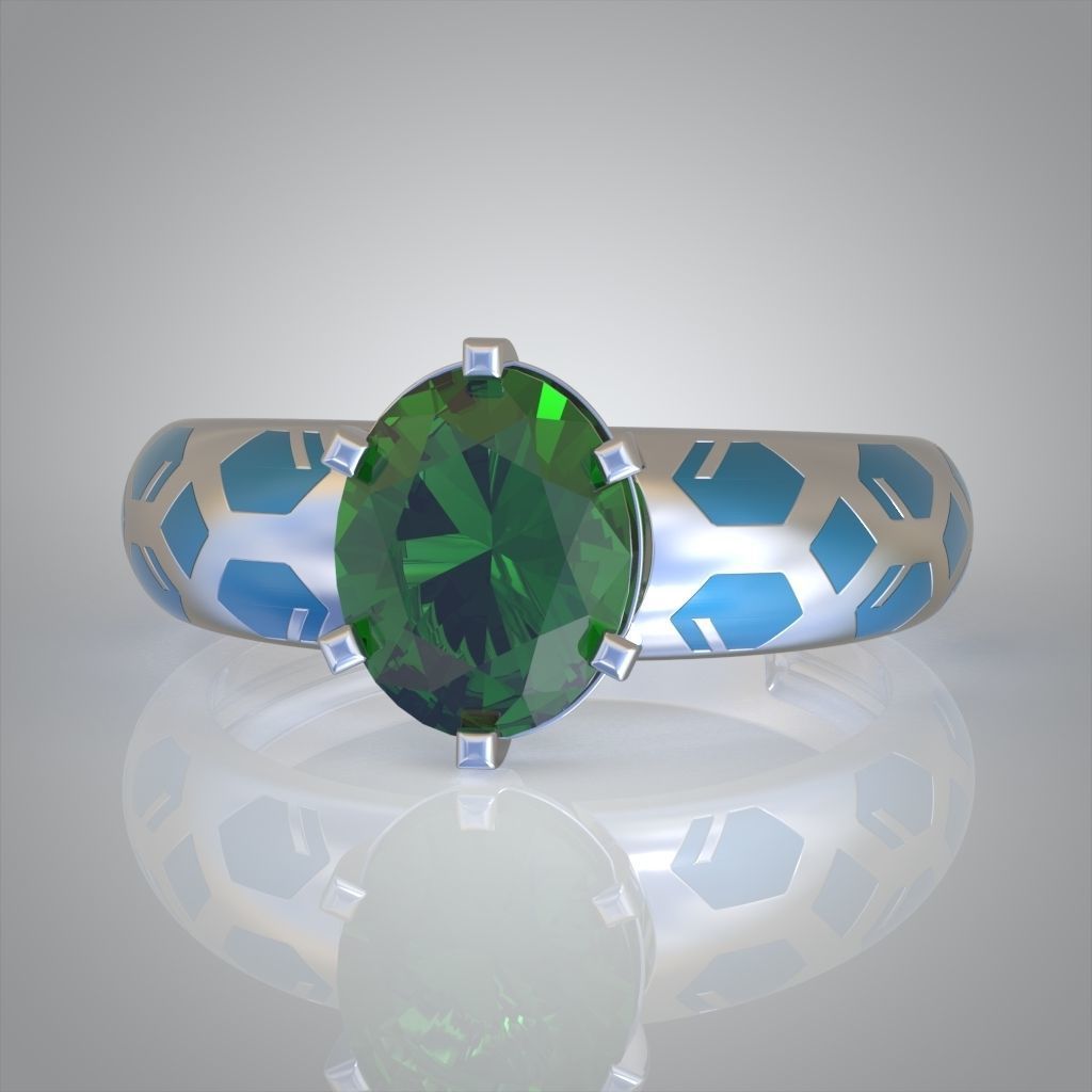 Diamond ring 0466 3D printable model 7 3D print model_2