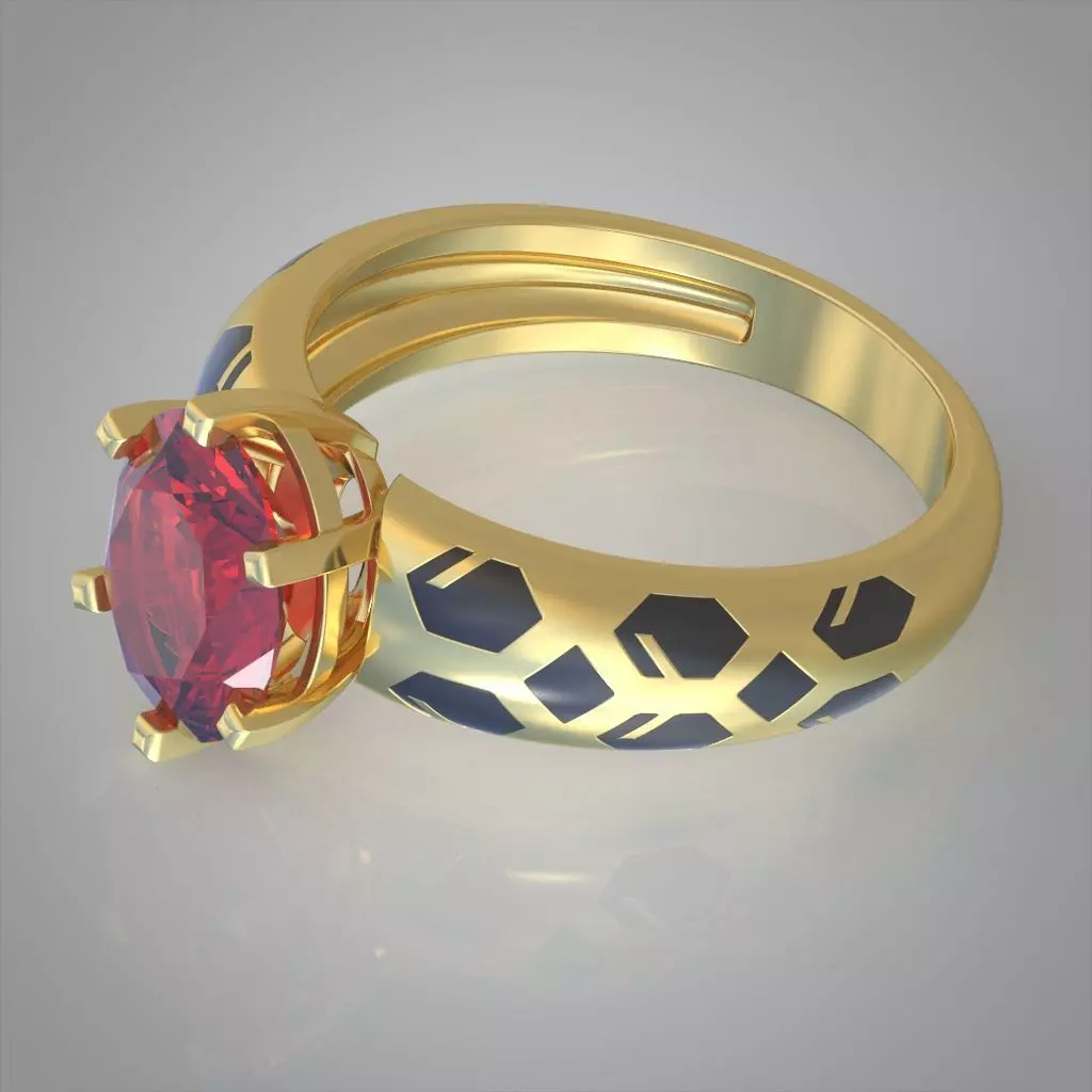 Diamond ring 0466 3D printable model 7 3D print model_0