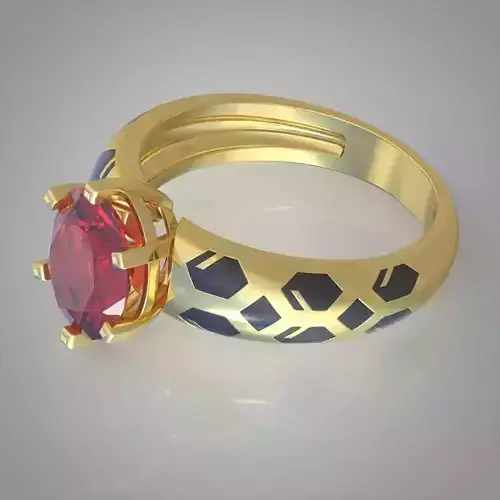 Diamond ring 0466 3D printable model 7