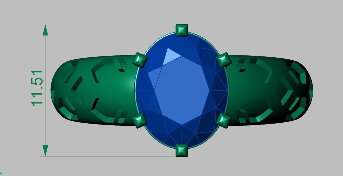 Diamond ring 0466 3D printable model 7 3D print model_14