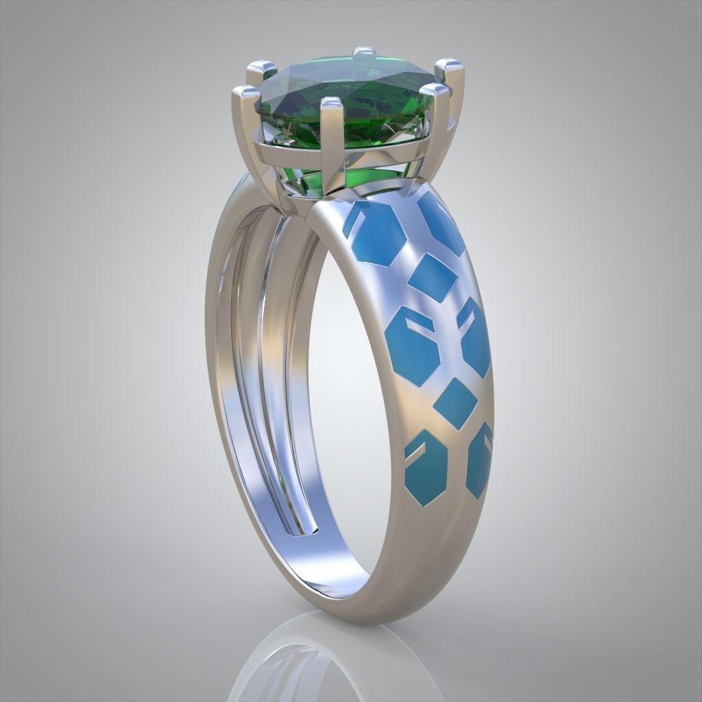 Diamond ring 0466 3D printable model 7 3D print model_8