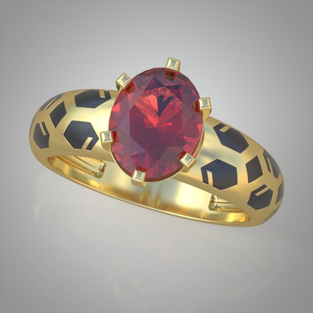 Diamond ring 0466 3D printable model 7 3D print model_3