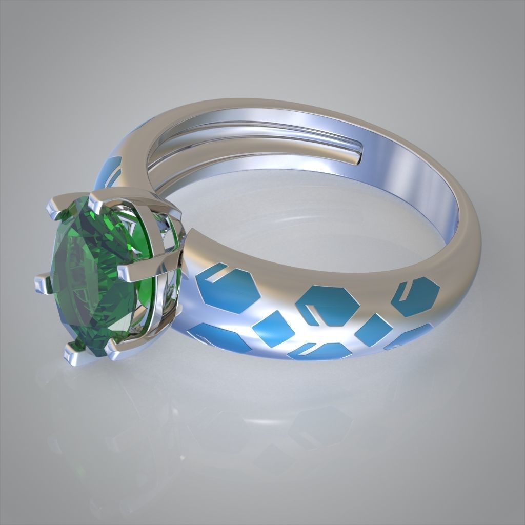 Diamond ring 0466 3D printable model 7 3D print model_9