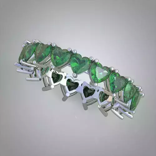 Heart Diamond ring 0467 3D printable model 11-