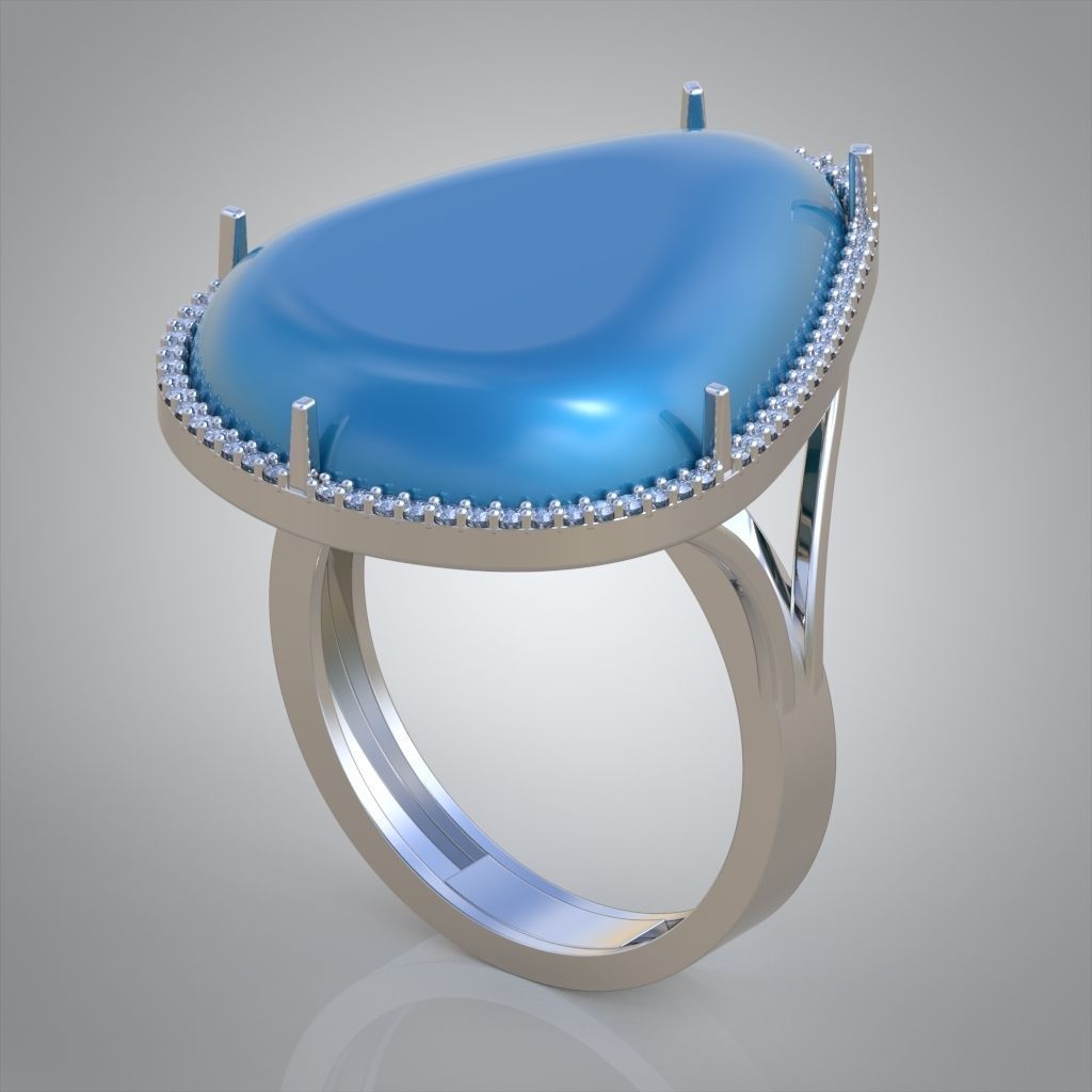 Diamond ring 0470 3D printable model 10 3D print model_4