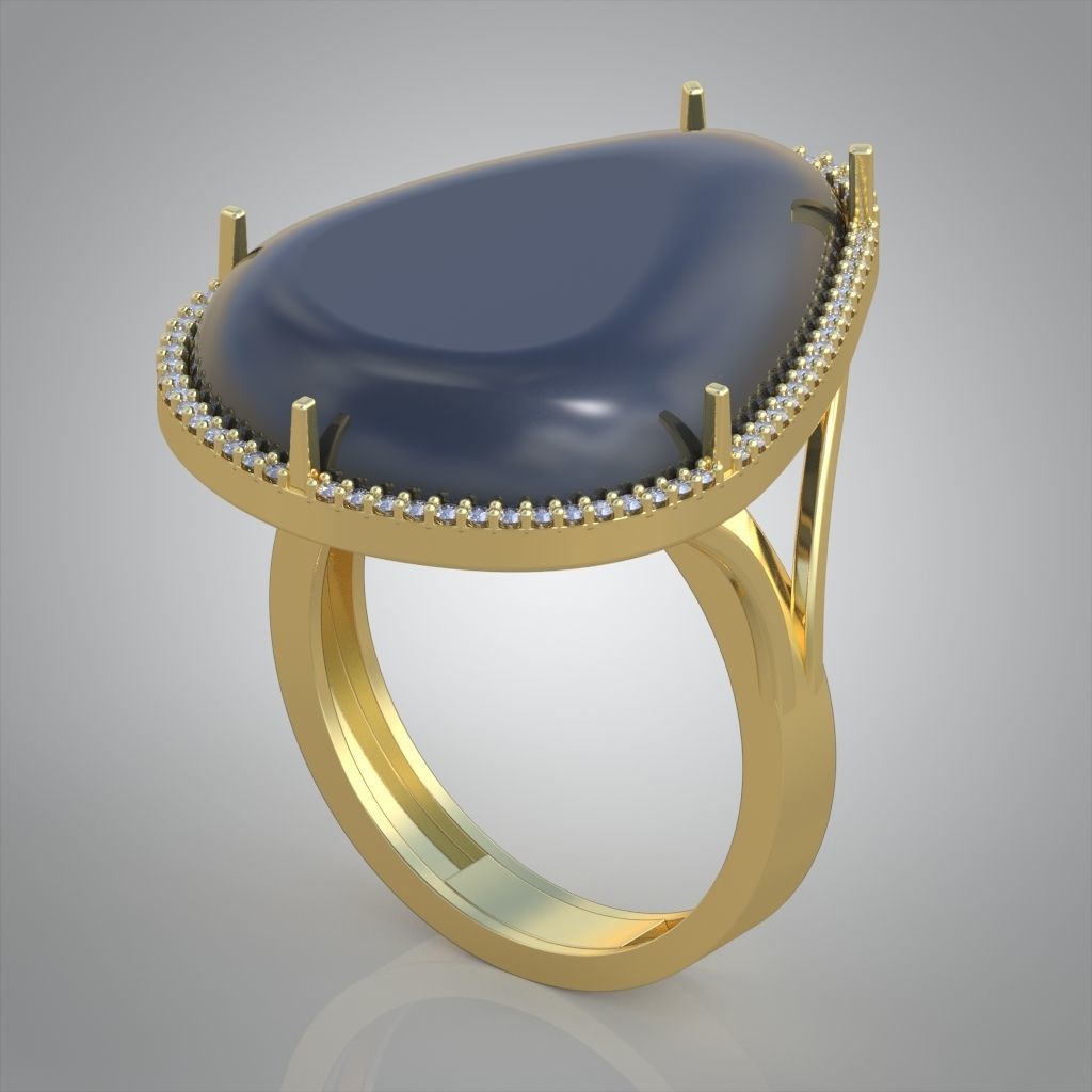 Diamond ring 0470 3D printable model 10 3D print model_5