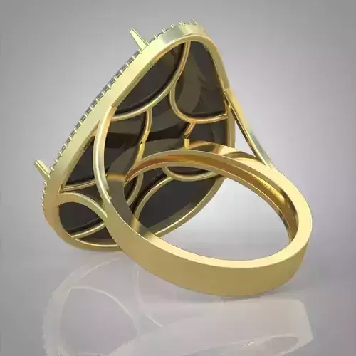 Diamond ring 0470 3D printable model 10