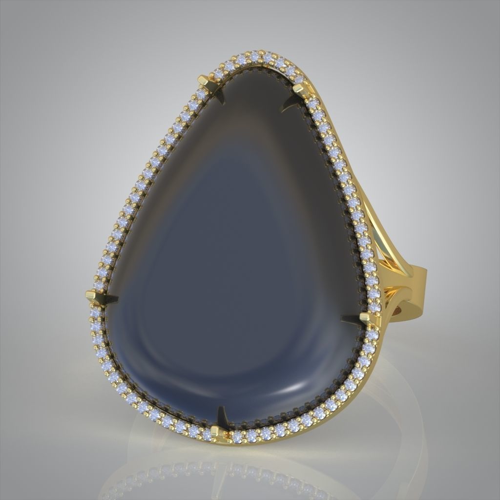Diamond ring 0470 3D printable model 10 3D print model_9