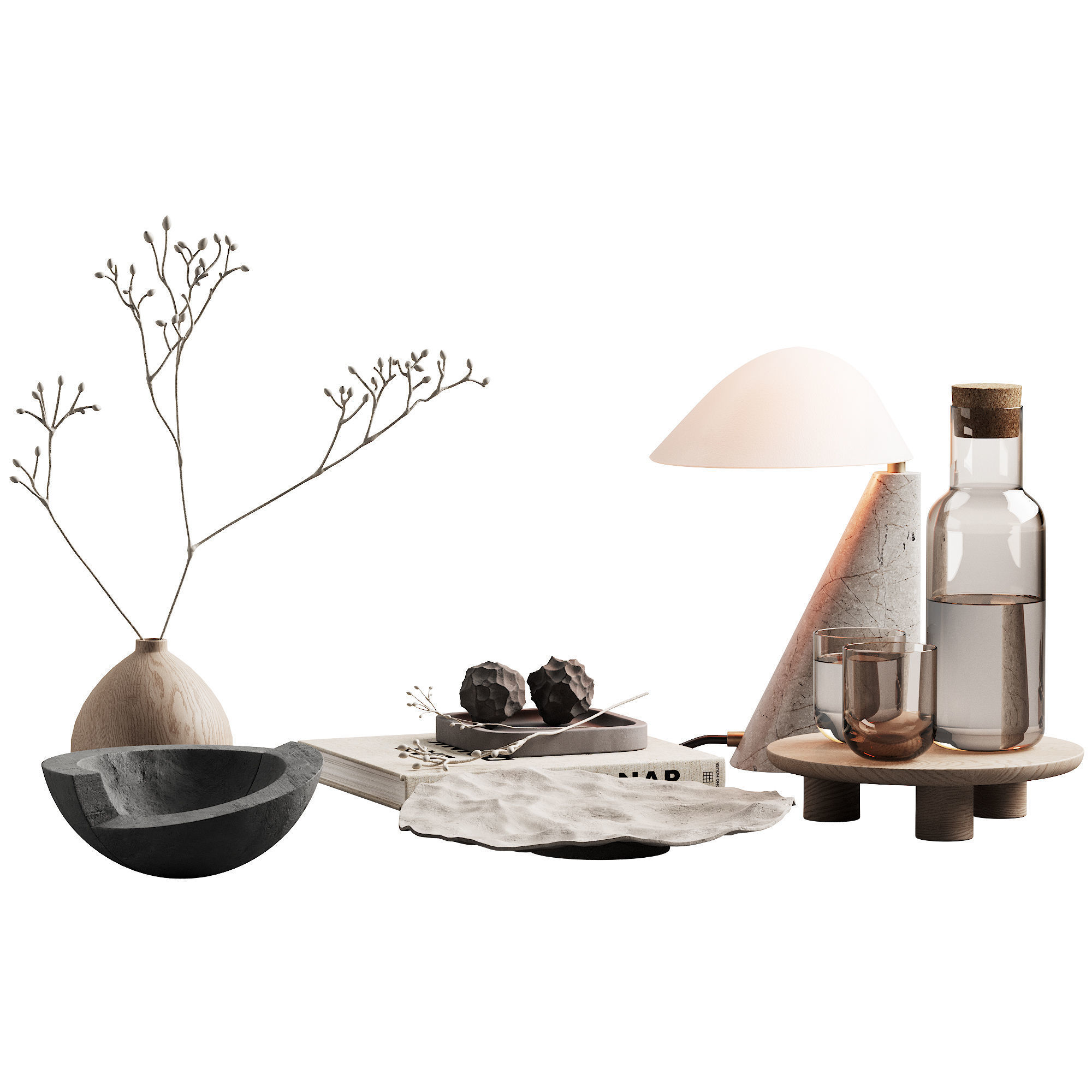 371 decorative set 039 japandi accessories kit 01 3D model_6