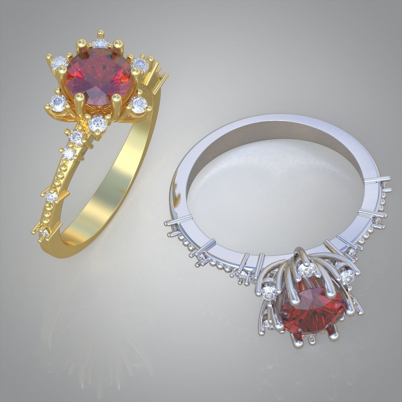 Diamond ring 0472 3D printable model 8 3D print model_3