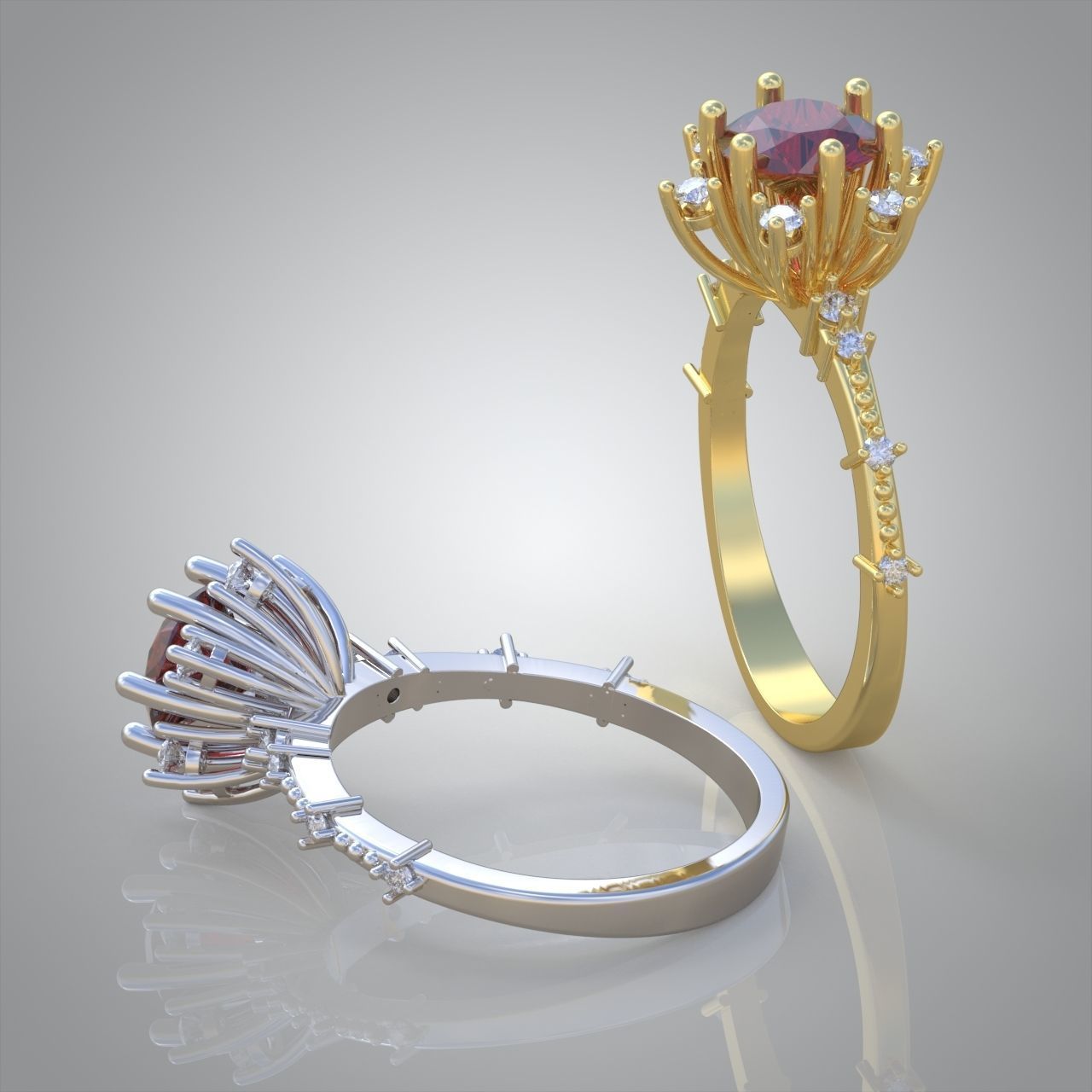 Diamond ring 0472 3D printable model 8 3D print model_6