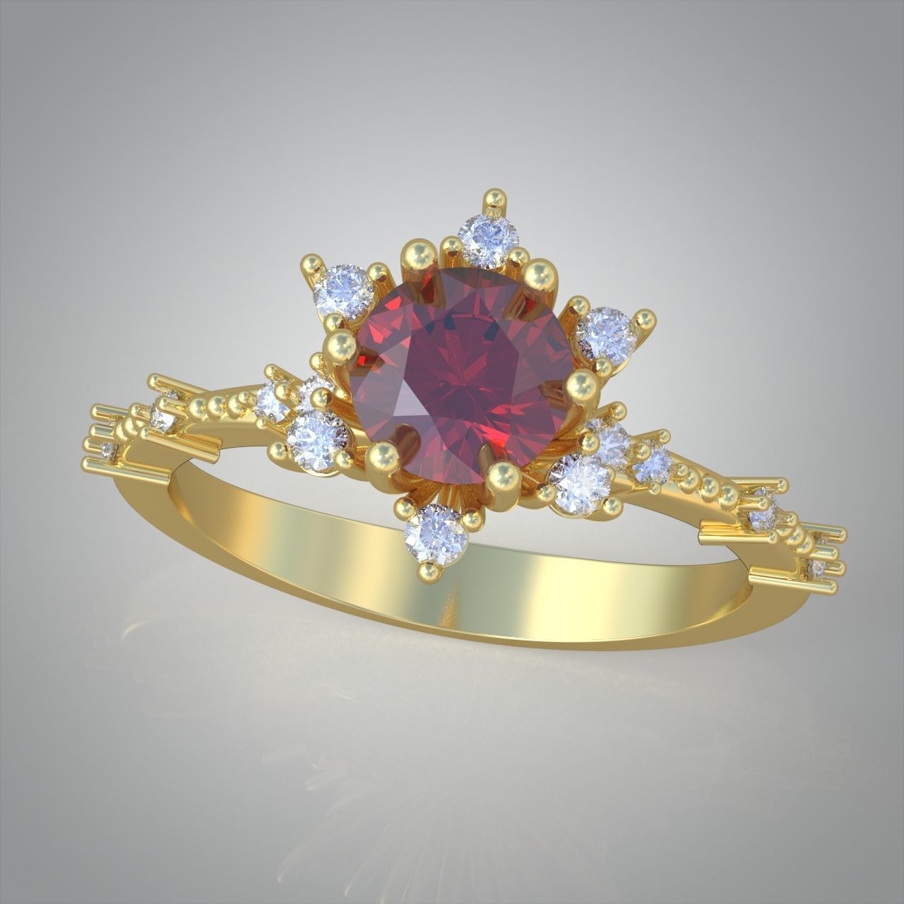 Diamond ring 0472 3D printable model 8 3D print model_9