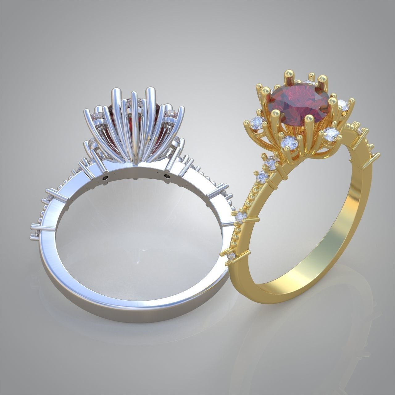 Diamond ring 0472 3D printable model 8 3D print model_8