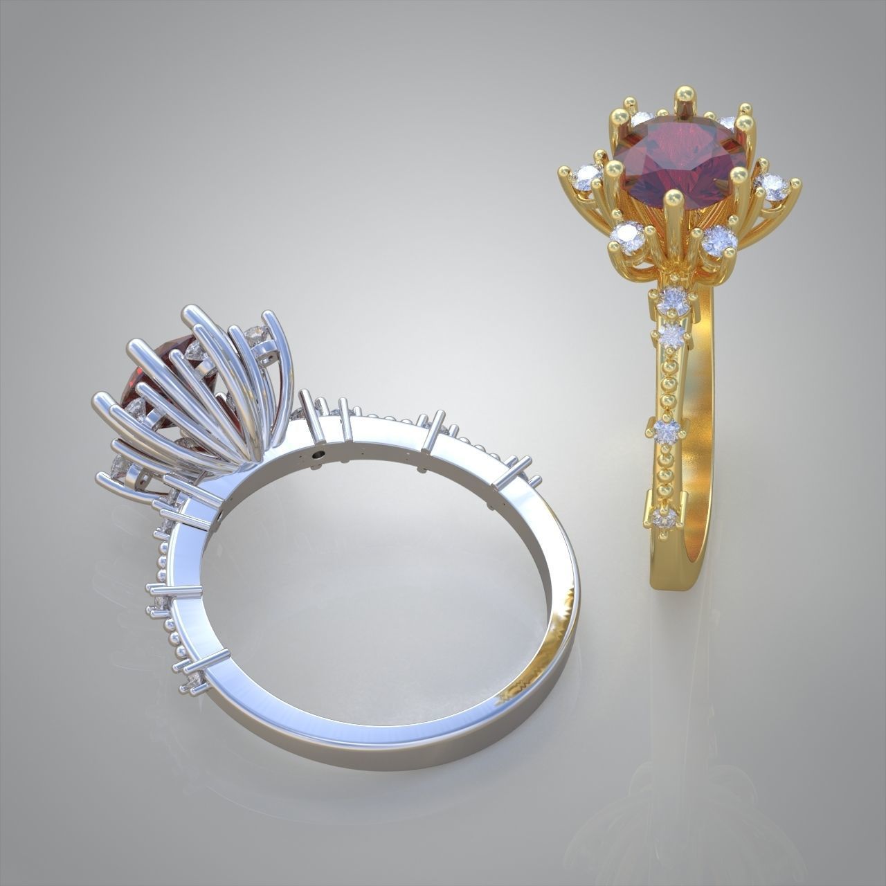 Diamond ring 0472 3D printable model 8 3D print model_7