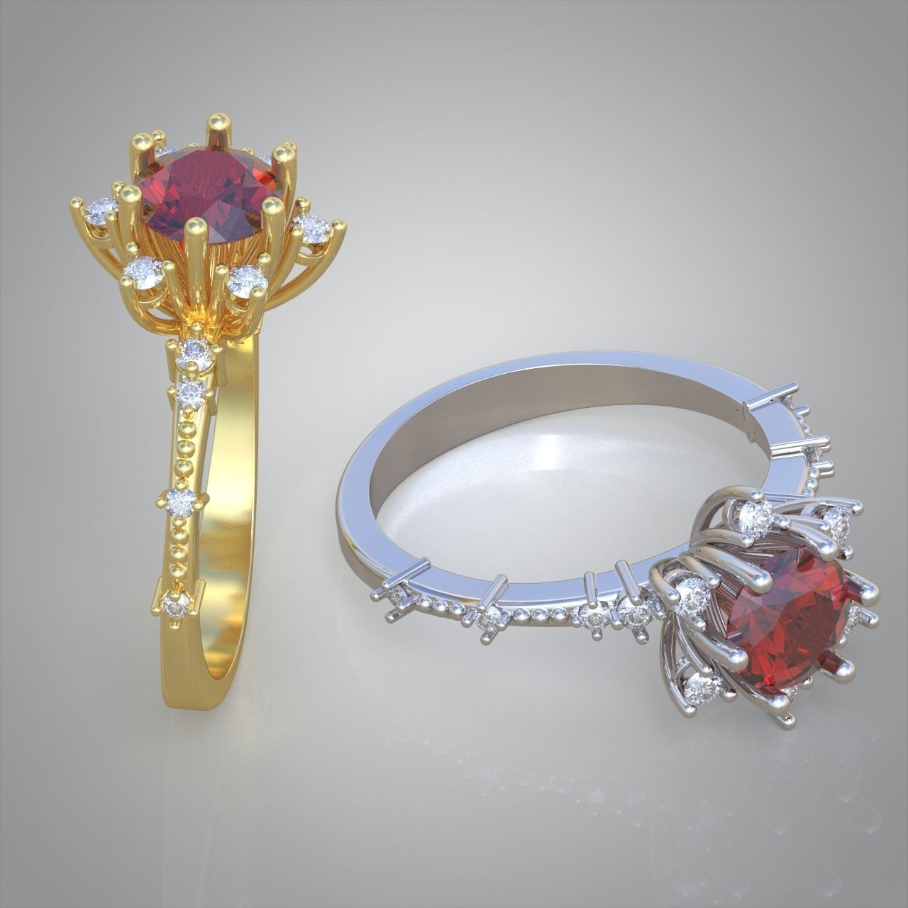 Diamond ring 0472 3D printable model 8 3D print model_2