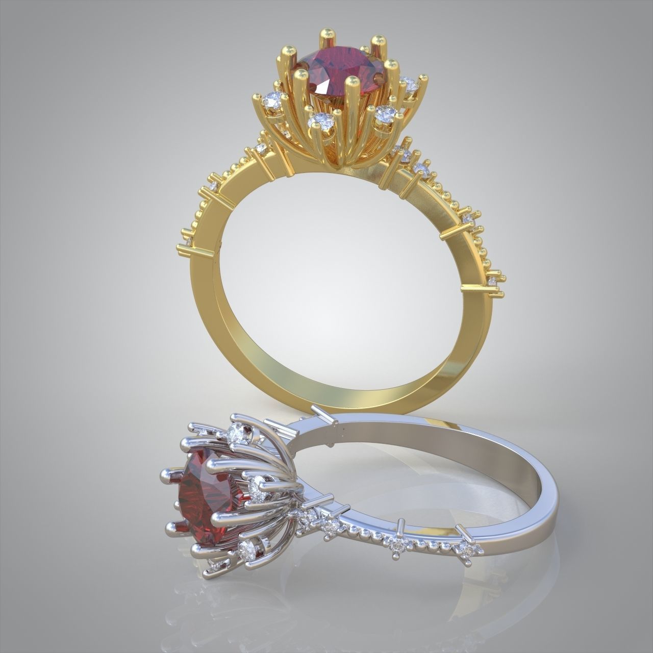 Diamond ring 0472 3D printable model 8 3D print model_5