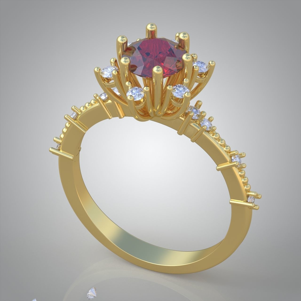 Diamond ring 0472 3D printable model 8 3D print model_10