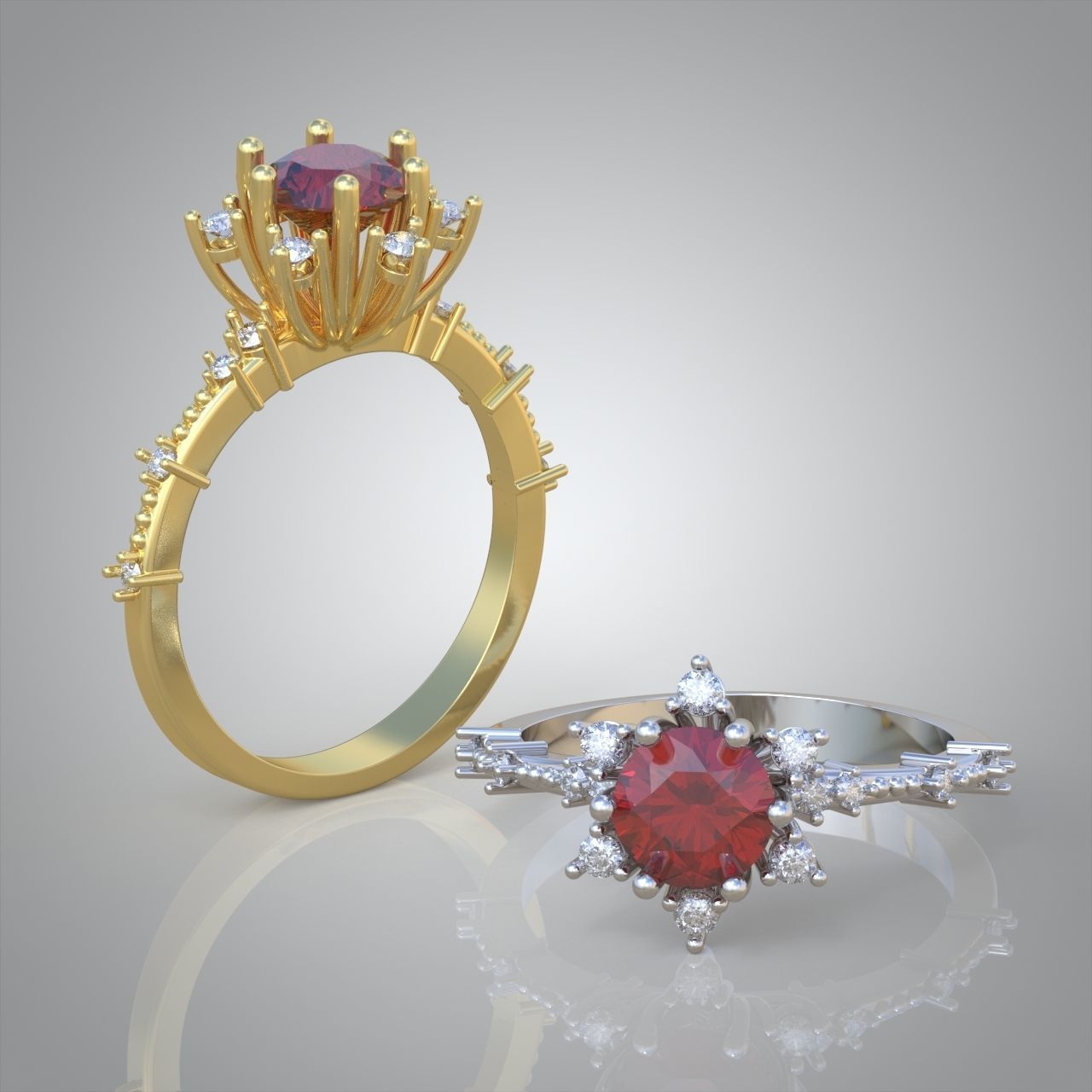 Diamond ring 0472 3D printable model 8 3D print model_1