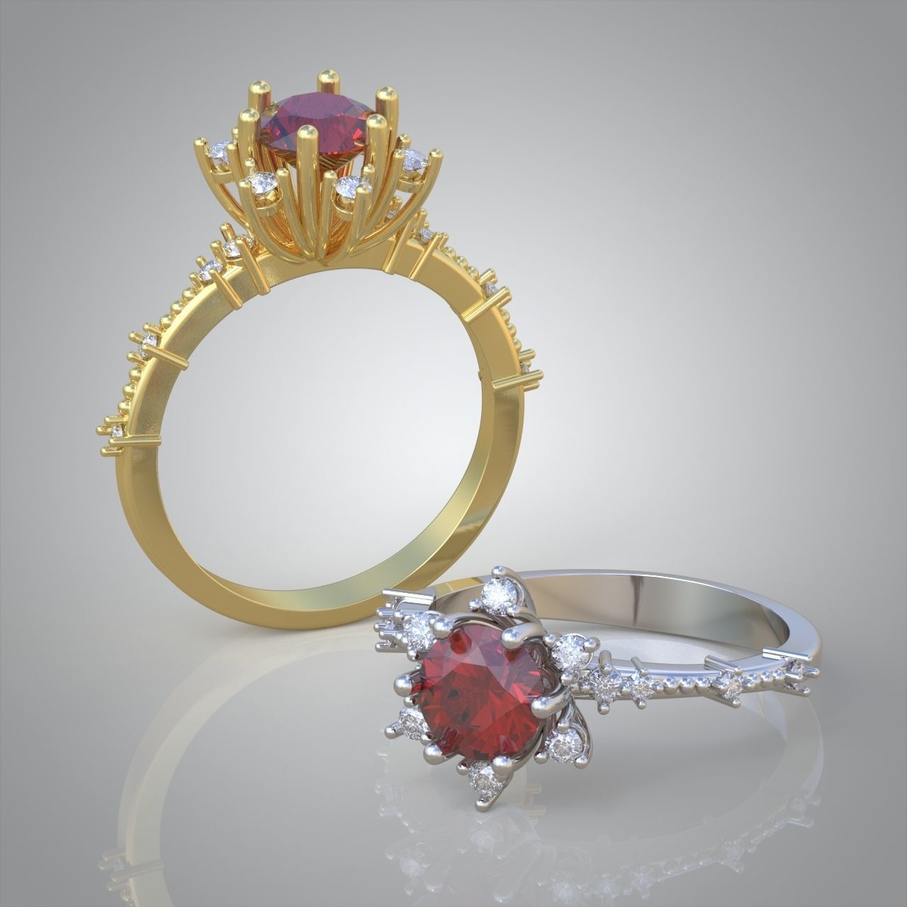 Diamond ring 0472 3D printable model 8 3D print model_4