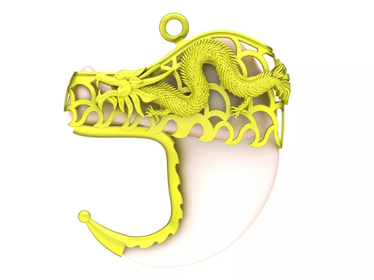Luxury Dragon Tooth Pendant with Oriental Dragon Design 5647 3D print model