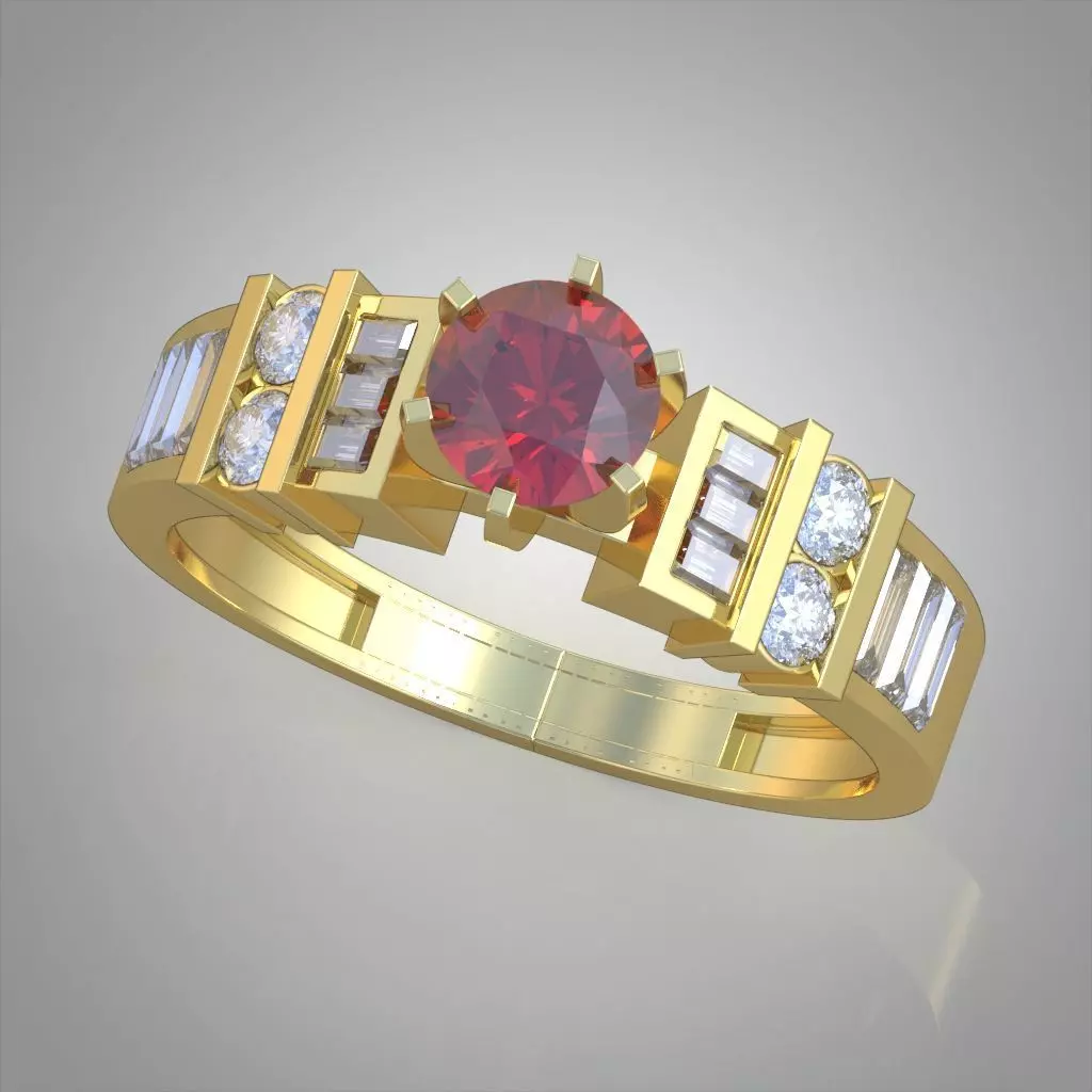 Diamond ring 0475 3D printable model Free 3D print model