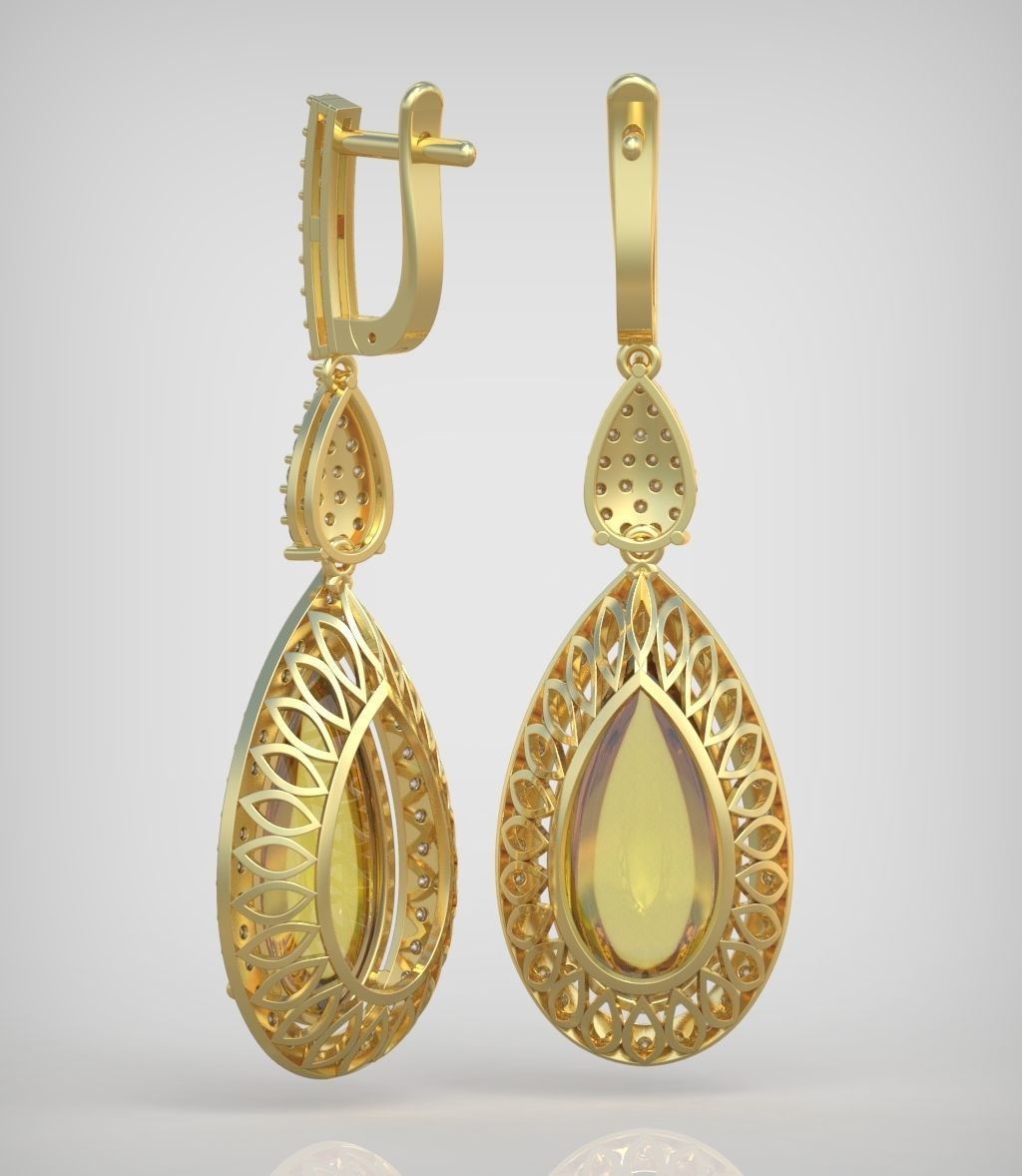 Earring model 0295 3D printable model 3D print model_7