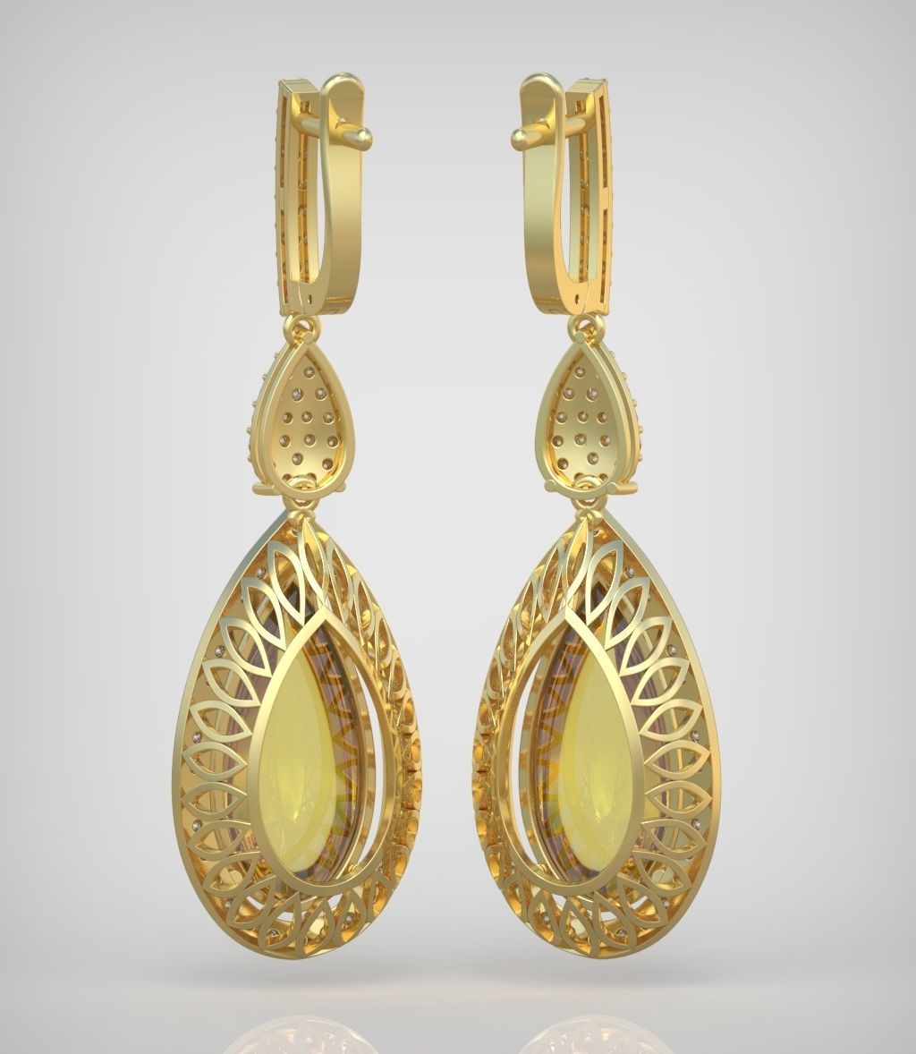 Earring model 0295 3D printable model 3D print model_8