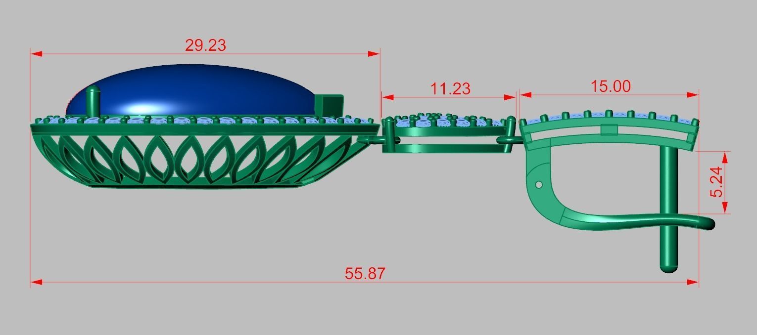 Earring model 0295 3D printable model 3D print model_12